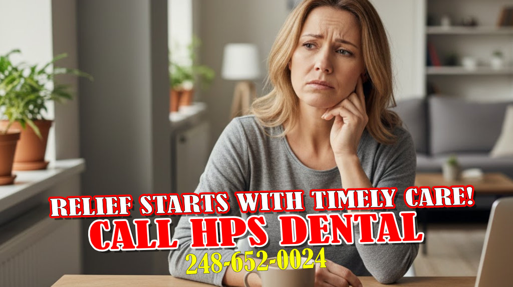 Person at home experiencing tooth discomfort related to a possible dental infection