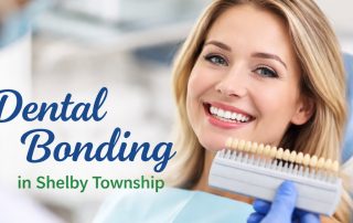 Adult patient smiling after dental bonding treatment at HPS Advanced Dental Care in Shelby Township