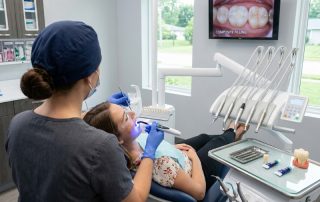 Natural-looking tooth-colored composite filling restoration at HPS Advanced Dental Care in Shelby Township Michigan